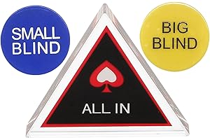 TOYANDONA Double Layer Poker Accessories Set with All-in Dealer Button Dual Sided Chips Big Blind Small Blind