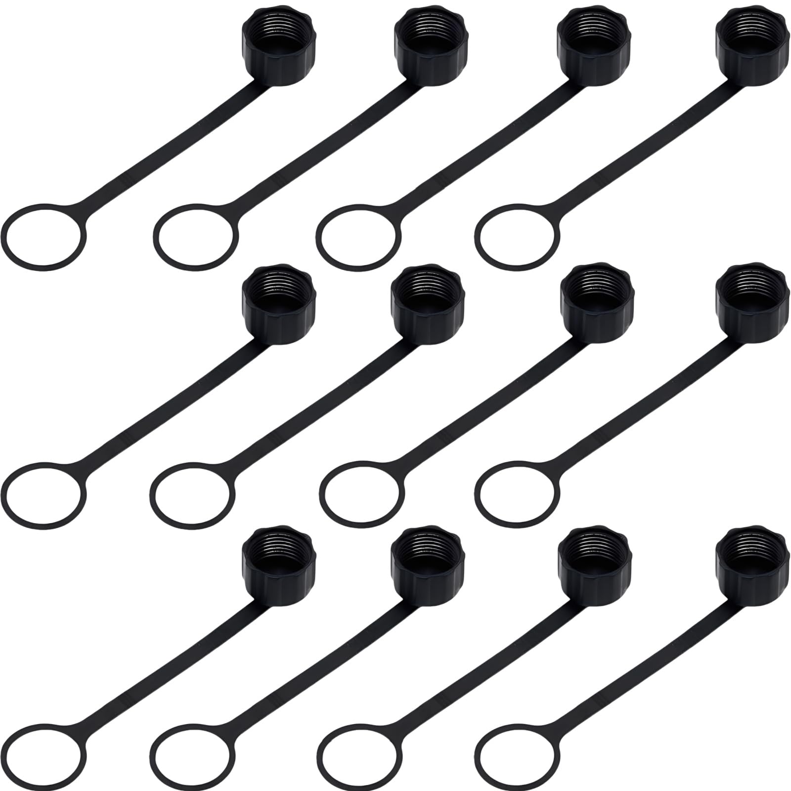 Photo 1 of 12PCS M12 Connector Dust Cover for Male Connector, M12 Socket Panel Mount Dust Thread Cap Plastic Screw Caps, Screw Waterproof Lid Plug Protection Cap for Panel-Mount Sockets