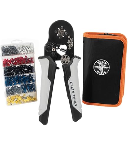 Klein Tools 34061 Ferrule Crimping Tool Set with Ratcheting Hex