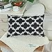 CaliTime Pack of 2 Soft Canvas Pillow Covers Cases for Couch Sofa Home Decor Modern Quatrefoil Accent Geometric 12 X 20 Inches Black