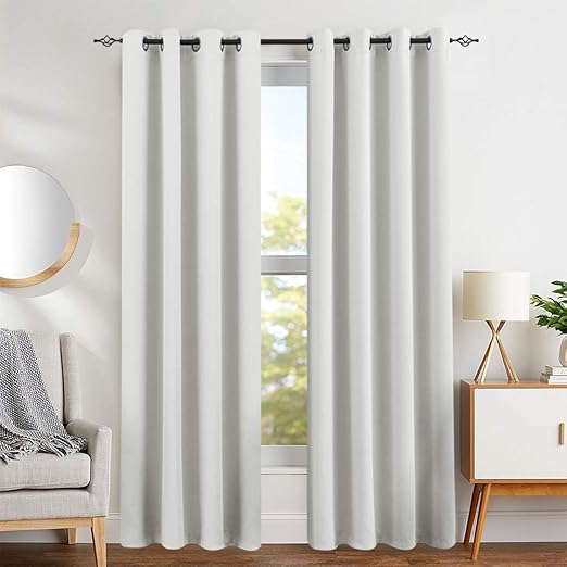 Amazon Com White Blackout Curtains For Bedroom 95 Inches Long