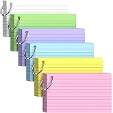 300 Count Index Cards 3x5 with Ring Colored Flash Cards for Studying 3 x 5 Inches Recipe Cards Ruled Index Note Cards Lined o