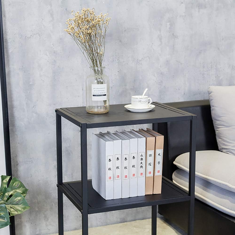 Modern Metal 2-Tier Couch Table, Sofa Table, Coffee Table with Storage, Bedside Table for Living Room/Bedroom/Office, Home Organizer, 15.7x19.7x29.5 Inch: Kitchen & Dining