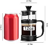 ParaCity French Press Coffee Maker 12oz 350ml Stainless Steel Filter Heat view 8