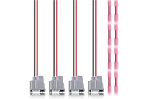 CARBBIA 4Pcs 2 Pin Fuel Injector Connector Pigtail Wiring Harness with 8Pcs Butt Terminals Compatible with Toyota Camry Compatible with Corolla Compatible with Lexus ES300h 23209-31050 23209-28080