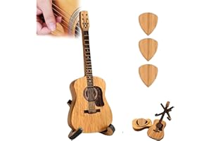 Mini Cute Edition Wooden Guitar Plectrum Case, Stylish Portable Storage for Guitar Picks, Wooden Pick Storage Box with 3 Plec