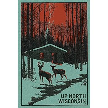 Amazon Com Wisconsin Retro Camper And Lake 12x18 Art Print
