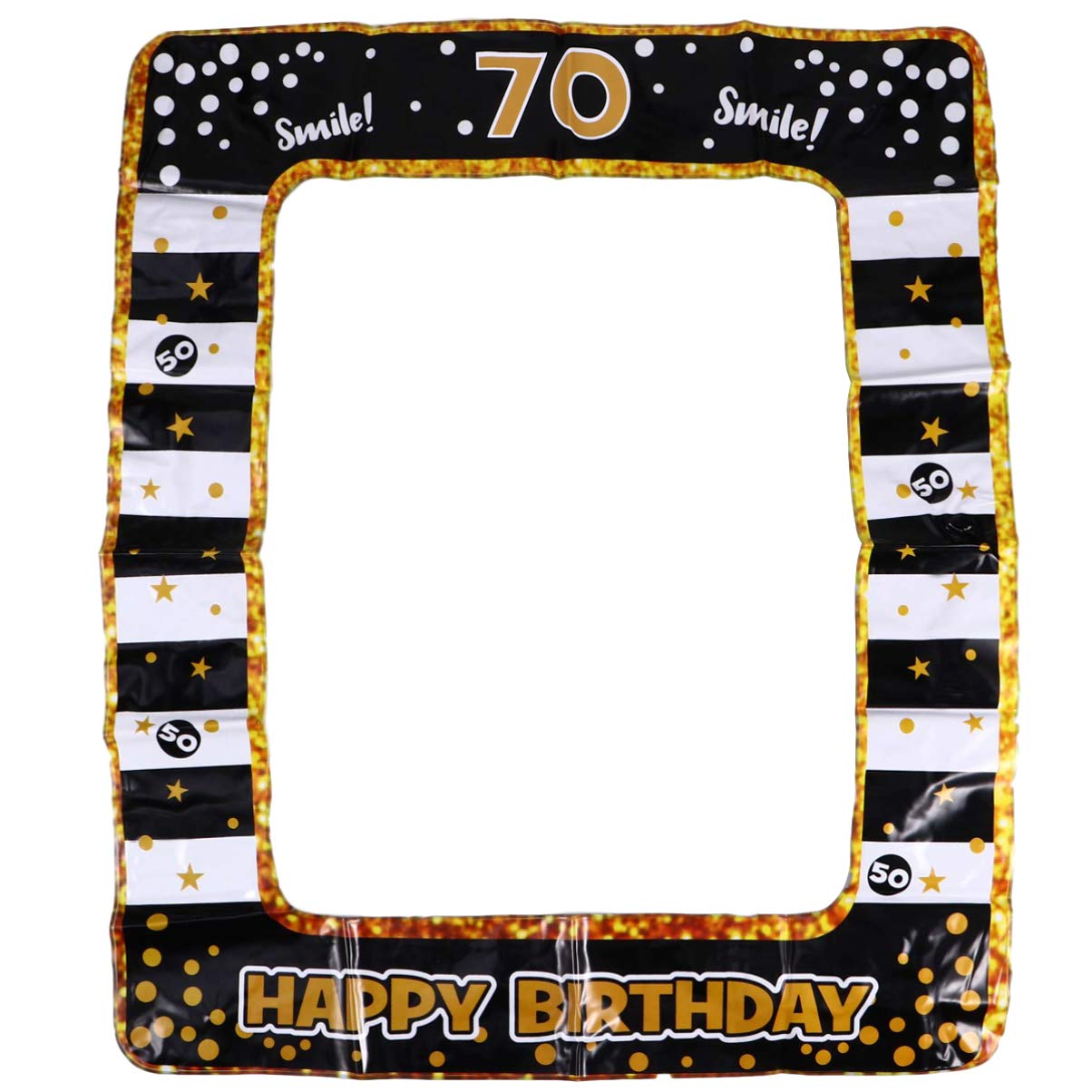 PRETYZOOM Inflatable Photo Frame 70th Number Selfie Picture Frame Photo Booth Prop For 70th Birthday Wedding Bridal Baby Shower Christmas Party Decor