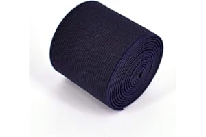 EQARP 1 Roll Flat Elastic Cord 1.5-Inch Wide by 3-Yard Double-Side Twill Elastic Band(#7 Navy Black)