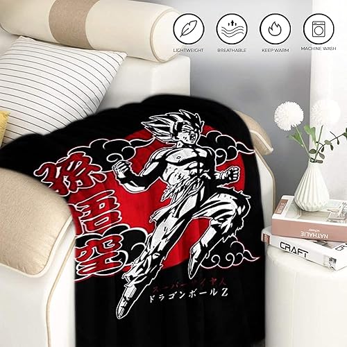 Just Funky Dragon Ball Z Goku Blanket and Magnet Set 45 X 60