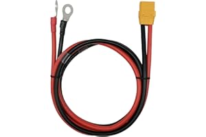 NUOFANY XT90H XT90 to O Ring Terminal Cable,XT90 Female to O Ring Connector Cable with 1M 10AWG Silicon Wire for RC Lipo Battery FPV Racing Drone Solar Power Station