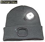 CHARGE CAP USB LED headlamp BEANIE - Activewear LED headlamp. Remove + Recharge bright LED lights, NO BATTERIES TO REPLACE, LED Beanie hat