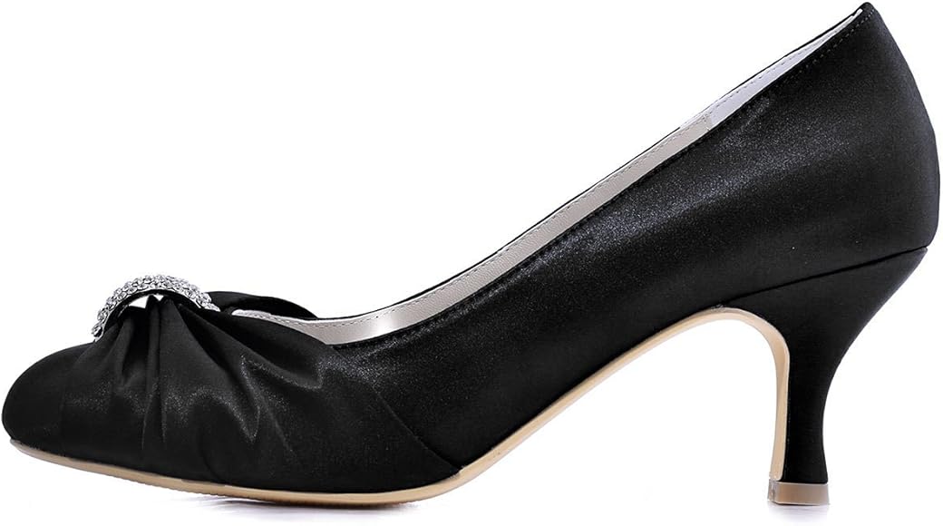 womens black mid heel shoes