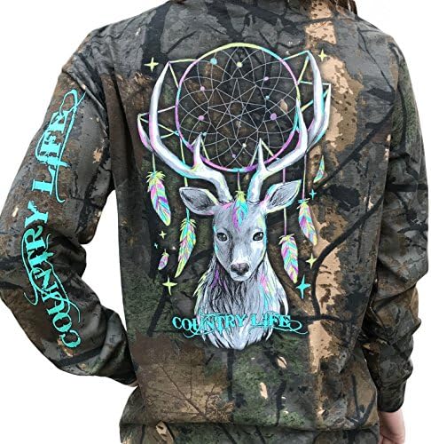 Country Life Dream Catcher Deer Tree Camo Long Sleeve Shirt (Medium)