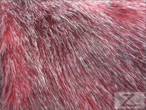 FAUX FAKE FUR 3 TONE MONGOLIAN LONG PILE FABRIC - Red/Black/White - 60" WIDTH SOLD BY THE YARD SHAGGY