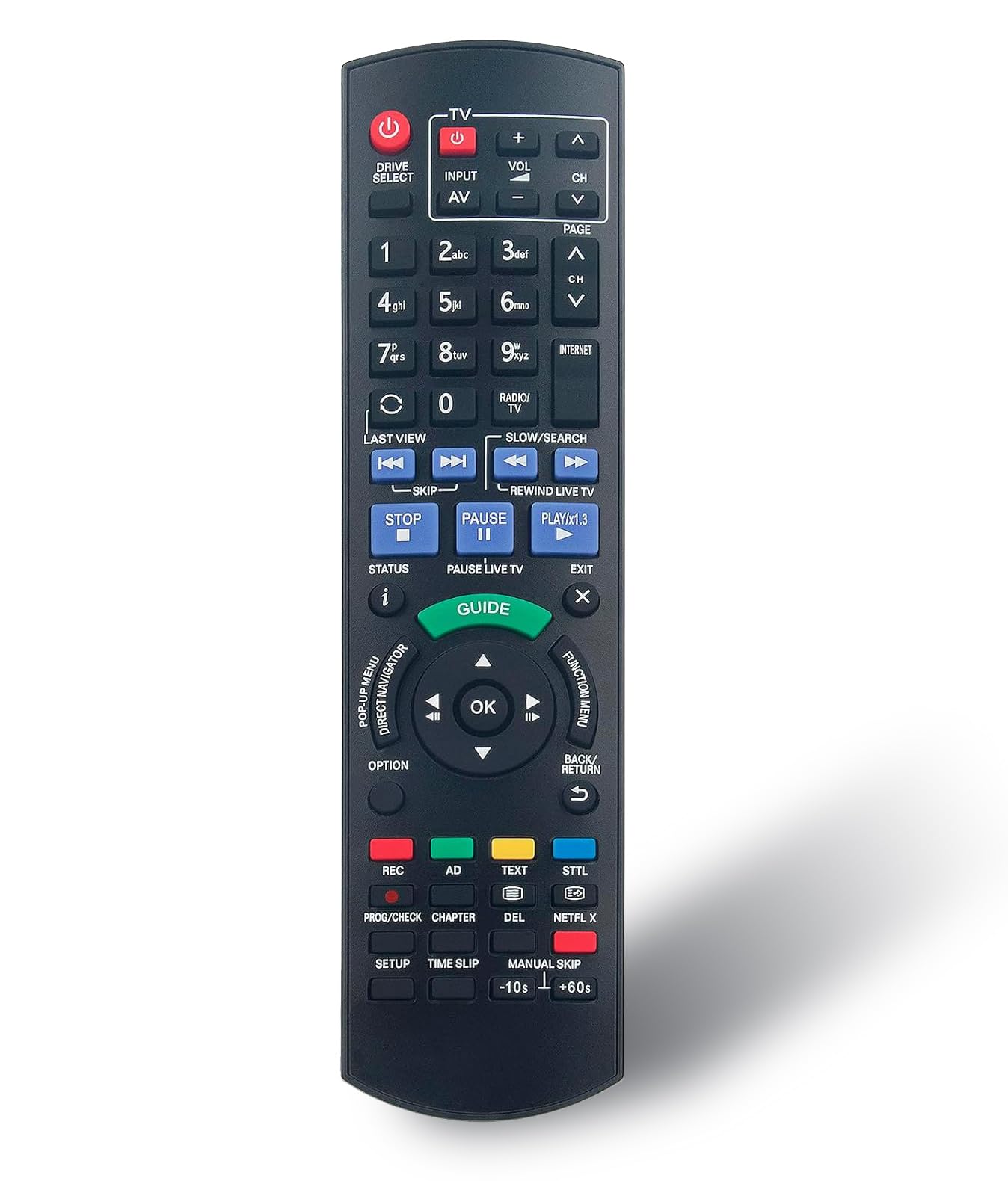 N2QAYB000780 Replacement Remote Control for Panasonic HDD Recorder DMR-HWT250EB DMR-PWT635 DMR-BWT735 DMR-HWT150 DMR-HWT130 DMR-HWT230 DMR-HWT230EB DMR-HW120EB DMR-PWT500EC DMR-PWT530EB