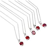 GEMKORA Natural A++ Red Garnet Gemstone Facet Cut Pendant Necklace, Zodiac, Birthstone, Women Jewelry, 925 Sterling Silver Chain 18 inch (pack of 1 pendant)