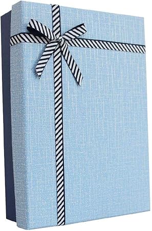 Gsej-cajas para regalos Hermosa Caja de Regalo Azul Rectangular con Tapa, Caja de Regalo de