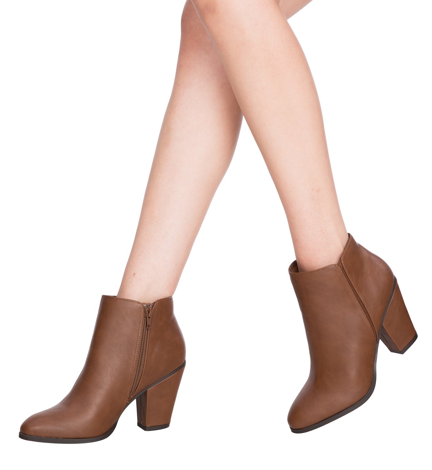 Olivia K Women's Casual Almond Toe Mid High Heel Ankle Bootie - Image 6
