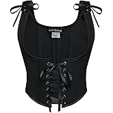 Scarlet Darkness Women's Underbust Corset Top Renaissance Medieval Lace-up Boned Fairycore Pirate Corsets