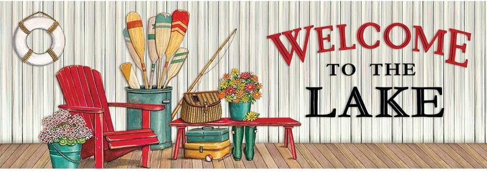 Amazon Com Custom Decor Welcome To The Lake Signature Sign 5