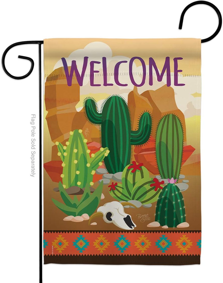 Southwest Cactus Garden Flag Regional Desert Country Succulent Particular Area Small Decorative Gift Yard House Banner Made in USA 13 X 18.5