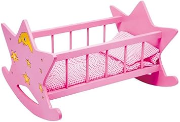 dolls wooden rocking cradle