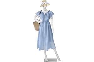 DRDINGRUI Female Full Body Mannequin Adjustable Plastic Dress Form Detachable Mannequin Display Metal Base for Shop,Window Display