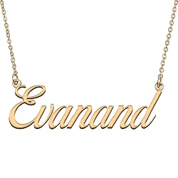 HUAN XUN Customized Custom Simple Any Name Necklace