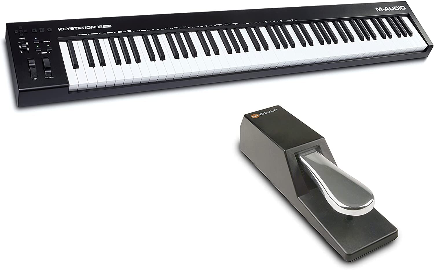 M-Audio Keystation 88 MK3 + Sustain Pedal Bundle - 88 Key MIDI Keyboard Controller + M-Audio SP-2 Universal Sustain Pedal — image 1