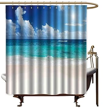 Amazon Com Waterproof Fabric Shower Curtain Ocean Paradise Beach