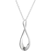 Silverly Sterling Silver Infinity Symbol Necklace for Women - Twisted Figure 8 Pendant on Curb Chain - Simple Elegant 925 Silver Necklaces - Symbolic Friendship Pendant - Minimalist Jewelry