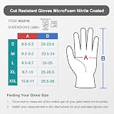 KAYGO Cut Resistant Work Gloves 2 Pairs Level C MicroFoam Nitrile XL Grey view 7