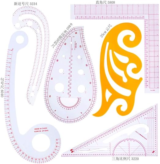 Misright - Juego de 6 reglas de costura a medida, reglas rectas de