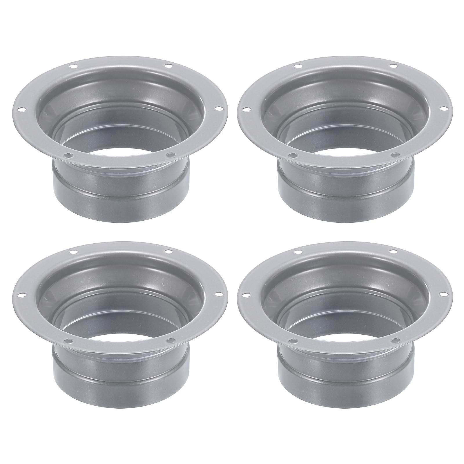 PATIKIL 3 Inch Duct Connector Flange, 4 Pcs Metal Fitting Straight Pipe Flange Round Ventilation Air Duct for Heating Cooling Ventilation HVAC System