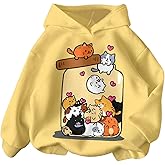 RoseSeek Girl's Graphic Long Sleeve Hooded Sweatshirt Cute Cartoon Print Pullover Hoodies Pullovers Casual Tops