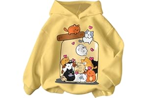 RoseSeek Girl's Graphic Long Sleeve Hooded Sweatshirt Cute Cartoon Print Pullover Hoodies Pullovers Casual Tops