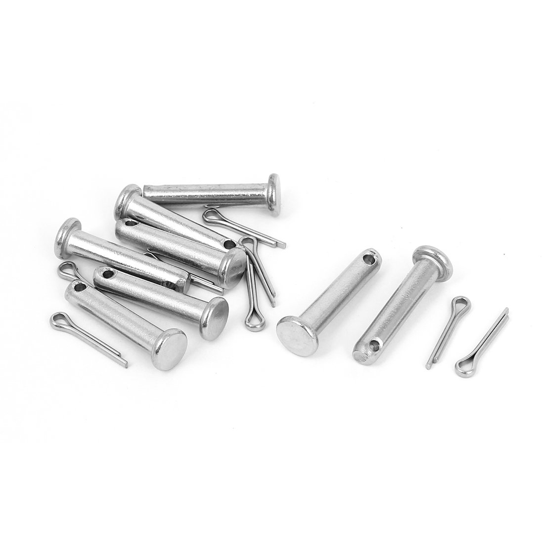 Sourcingmap M5 x 25mm Flat Head 304 Stainless Steel Clevis Pins Fastener 8Sets
