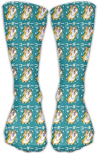 Kawaii Corgi Casual Crew Sock Novelty Tube Socks 11.8 Inch Long For Adult Outdoor Workout Gaming