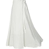 Mingyuezai Womens Wrap Skirt Ankle-Length Vintage Linen Skirts