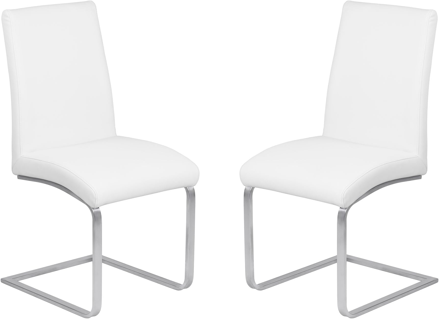 Armen Living Blanca Dining Chair Set of 2, Height, White
