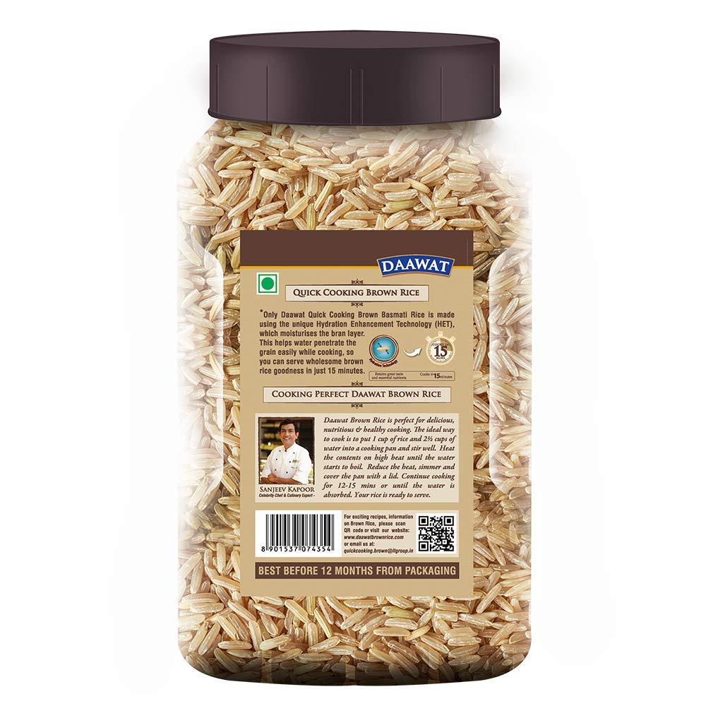 Daawat Brown Basmati Rice 1kg Jar Amazon In Grocery Gourmet Foods