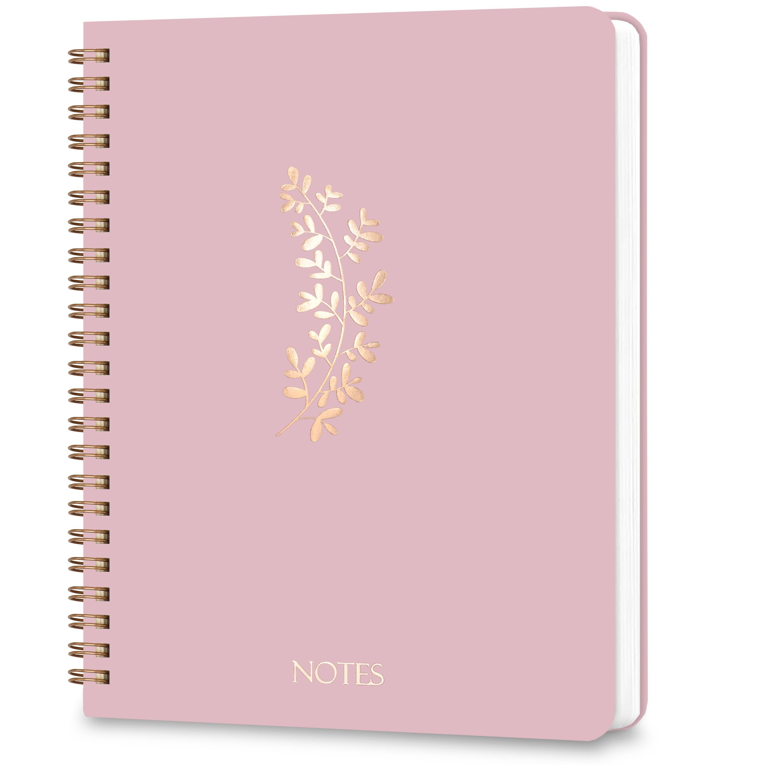 Photo 1 of XAOWON Lined Spiral Journal Notebook for Men & Women, 6.25" x 8.26", 160 Pages, Journaling Notebooks for Work & Note Taking, College Ruled Notebook, Pink
