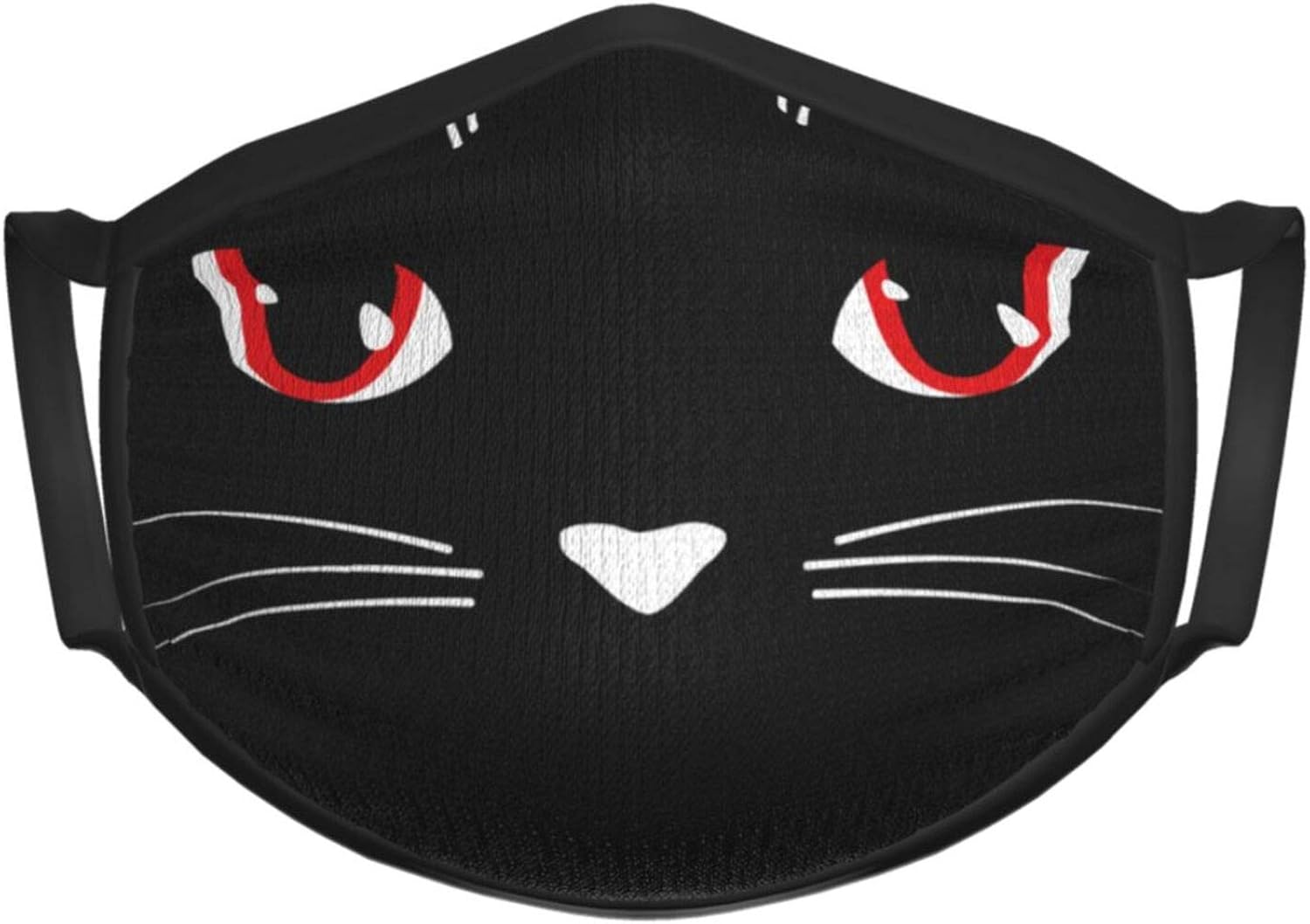 Black Cat Face Kids Face Mask Reusable Breathable Comfort
