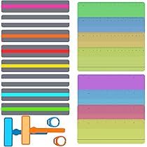 6 Pièces Outils De Dyslexie Pour Enfants, Bandes De Lecture Guidées Par Les Doigts Avec Anneaux De Doigt, Bandes De Lecture En Surbrillance, Signets Pour La Lecture