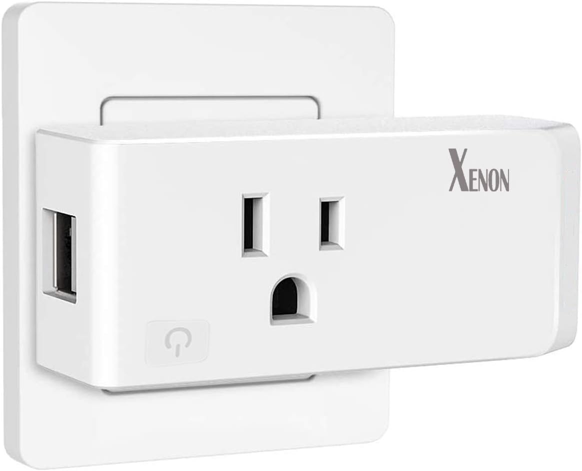 Xenon WiFi Smart Plug, With 2 USB Ports, Compatible with Alexa/Google Assistant, 10A Only Supports 2.4GHz Network, ETL Certificate, 1Pack - - 