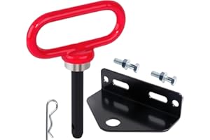 TRUSTKITS Universal Heavy Duty Zero Turn Mower Trailer Hitch & Strong Neodymium Magnetic Lawn Mower Trailer Hitch Pin with 2 Bolts -1/2'' R-Clip(Red+Black)