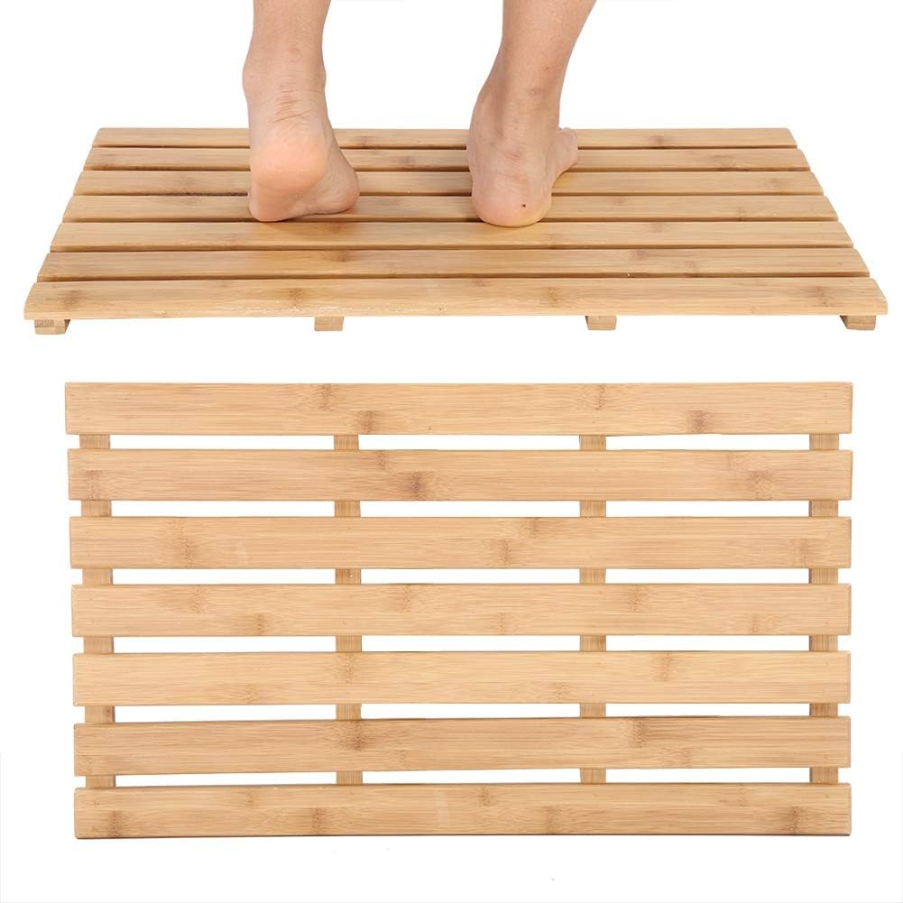 GOTOTOP Bath Duck board, Rectangular Bamboo Slatted Duckboard NonSlip