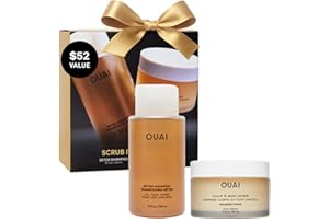 OUAI Scrub It All A-OUAI Holiday Hair Care Kit - Clarifying Shampoo & Exfoliating Body Scrub Duo - Hair Care Set with Detox Shampoo & Travel Size Body Scrub (2 Count)