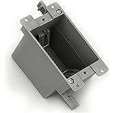1 Gang Old Work Electrical Box, UL Listed PVC Junction Box & Outlet Box for Remodeling, 14 cu-in, 2-Hour Fire Rated (1-Pack)